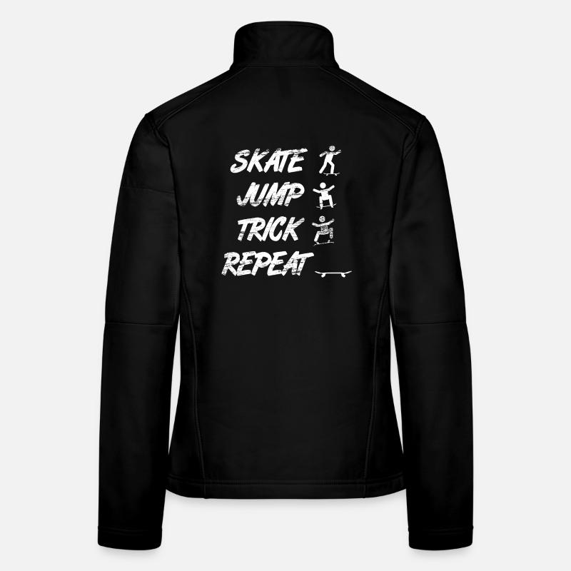 Répétition des figures de saut en skate Veste en tissu softshell Femme