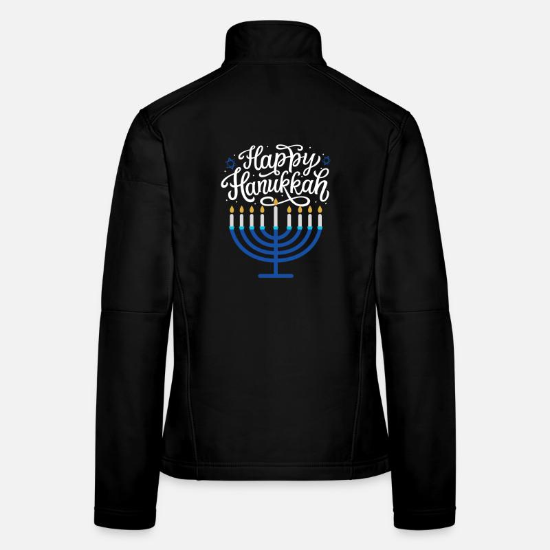 Happy Hanukkah Menorah - Women's Softshell Jacket - black