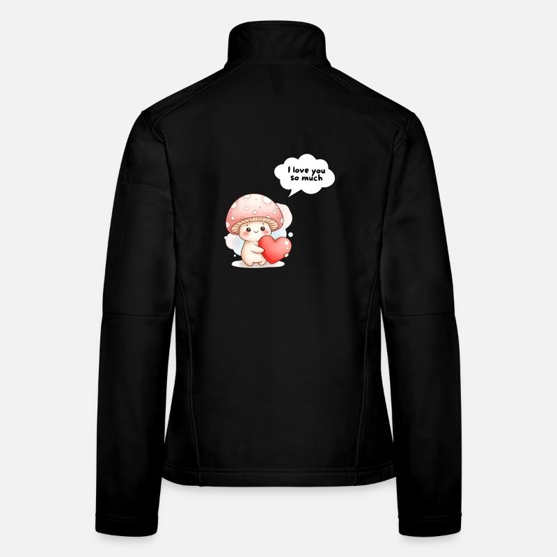 Süßes Pilzliebesdesign Ich liebe dich Frauen Softshelljacke