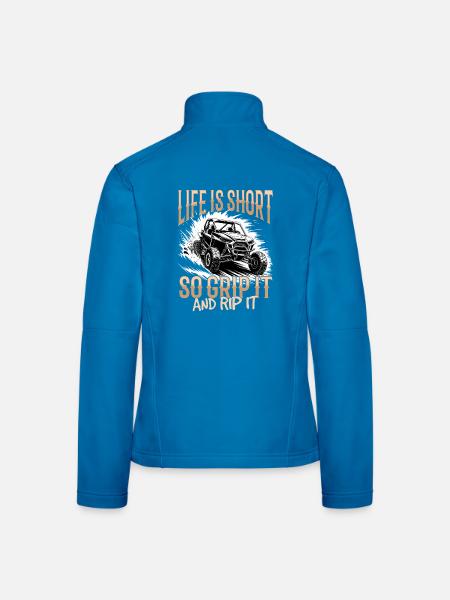 UTV Off Road Boy Men 4 Wheeler Side by side - Women's Softshell Jacket - black - Back