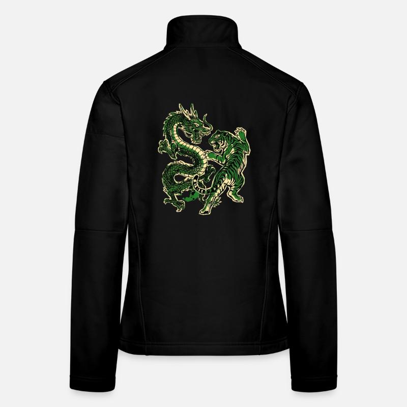 Dragon Tigre Chinois Veste en tissu softshell Femme