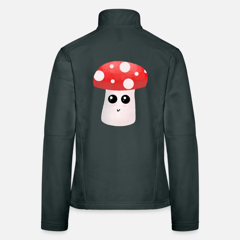 Un copain champignon Kawaii avec des points Veste en tissu softshell Femme