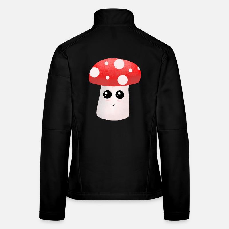 Un copain champignon Kawaii avec des points Veste en tissu softshell Femme