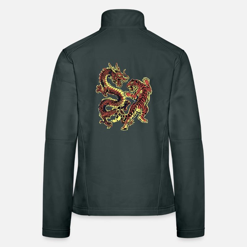 Drache und Tiger Chinesisch Frauen Softshelljacke