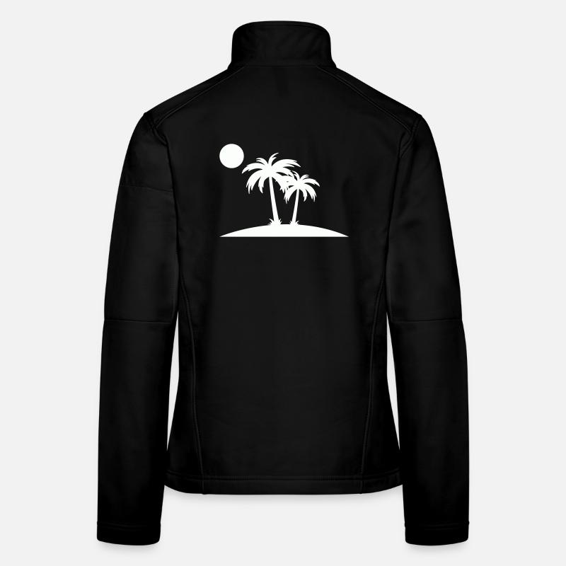Silhouette de Palm Island sur la plage Veste en tissu softshell Femme