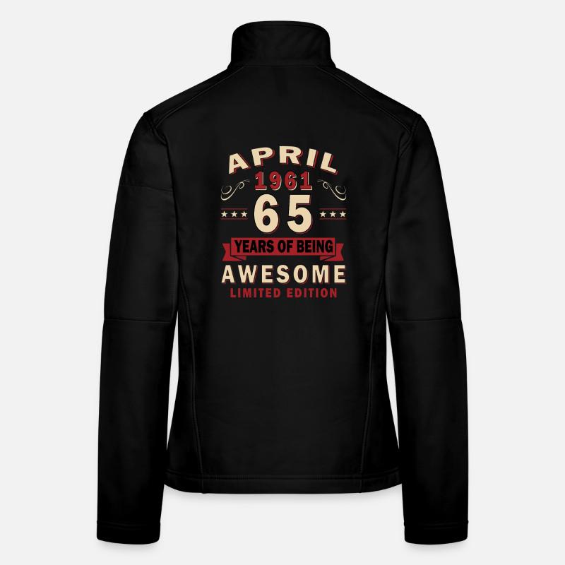 65. Geburtstag Geschenk Mann Oldtimer April 1961 Frauen Softshelljacke