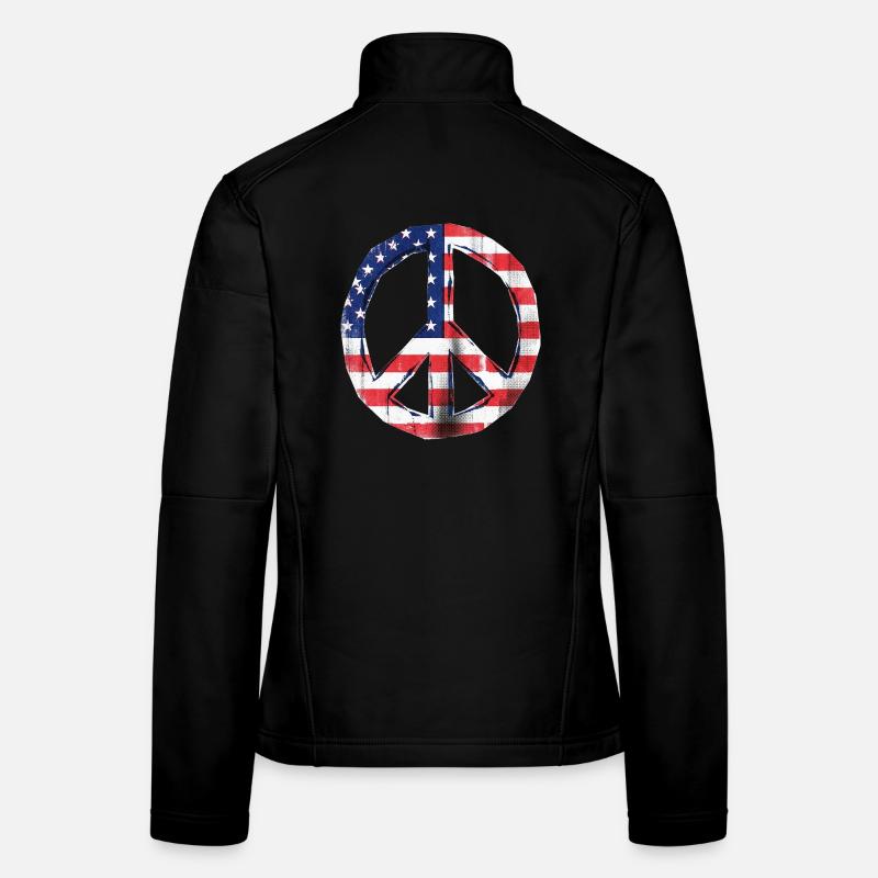Drapeau de la paix des États-Unis Veste en tissu softshell Femme