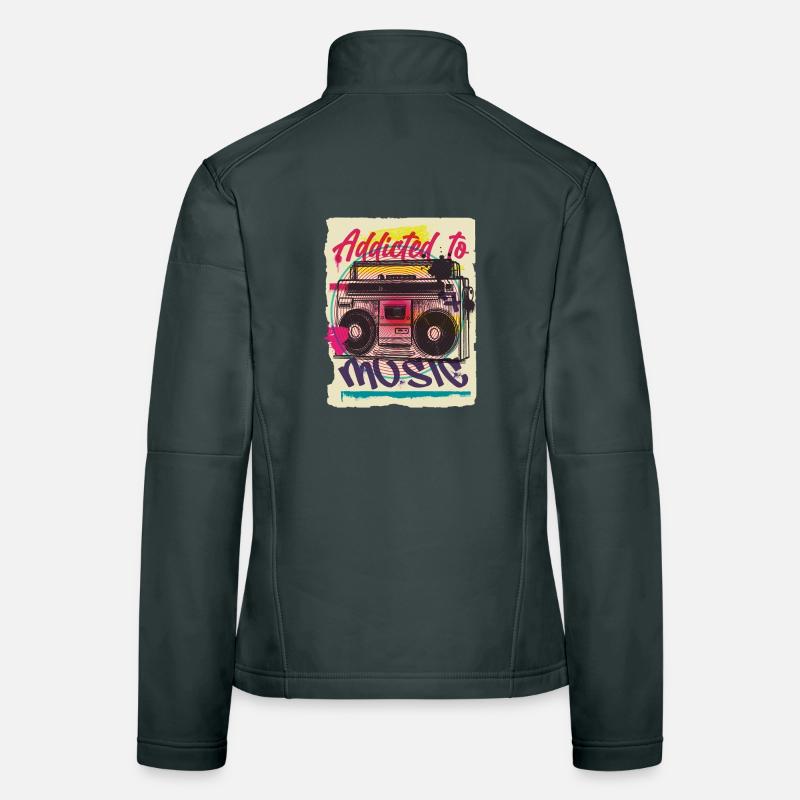 Musique graffiti Veste en tissu softshell Femme