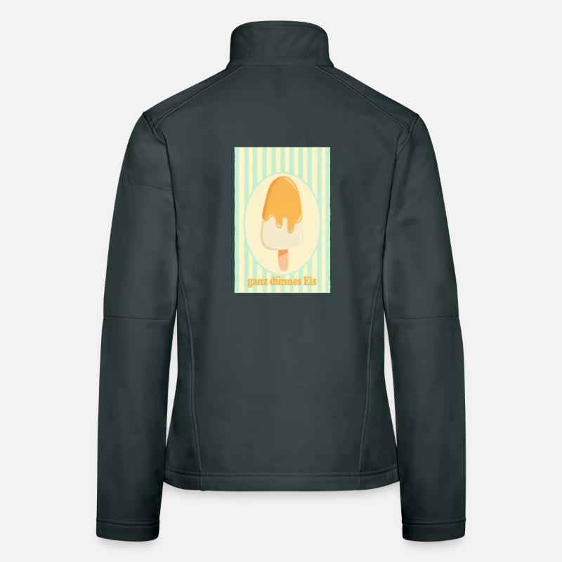 Ganz dünnes Eis Retro Sommer Eis Design Frauen Softshelljacke