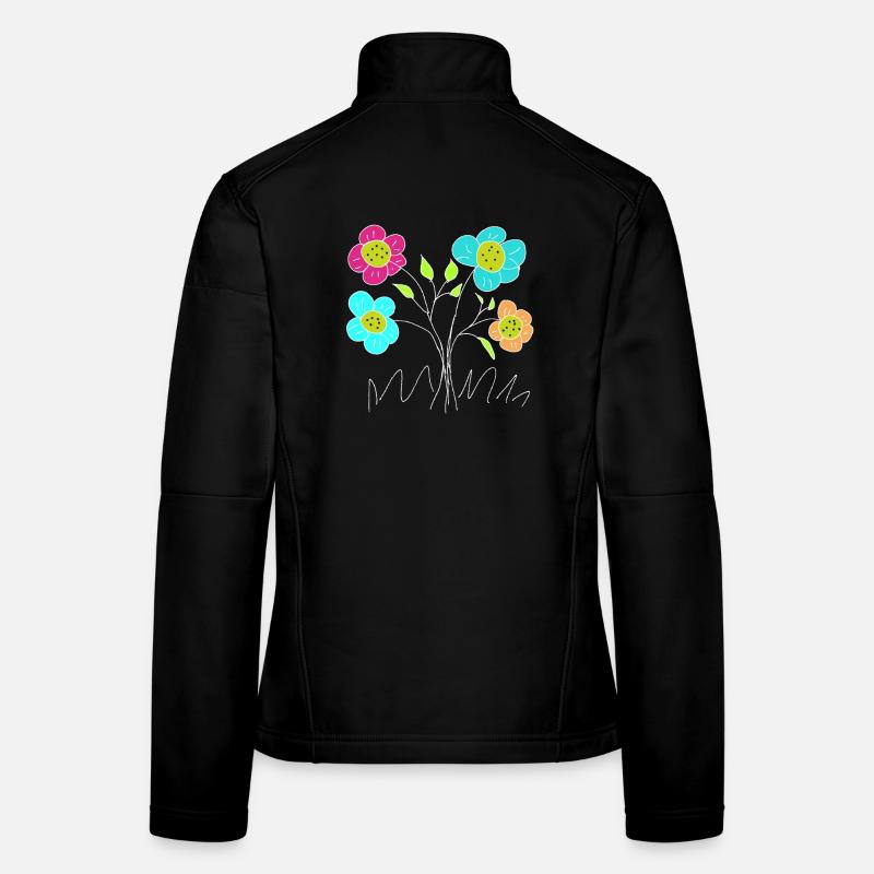 Fröhliche Blumen Blume Garten Flora Frauen Softshelljacke
