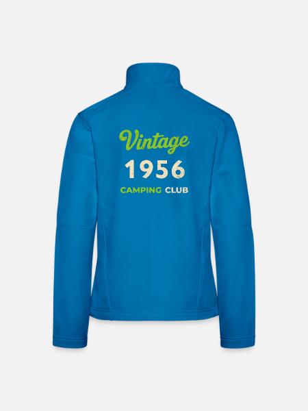 Vintage 1956 – Camping Club Retro Birth Year - Women's Softshell Jacket - black - Back