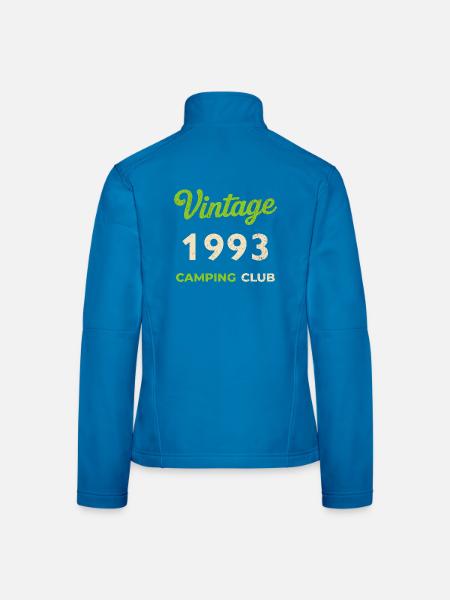 Vintage 1993 – Camping Club Retro Birth Year - Women's Softshell Jacket - black - Back