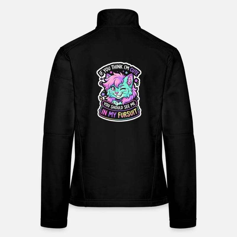 Kätzchen im Fursuit Regenbogen Frauen Softshelljacke