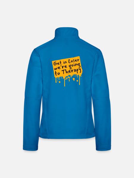 Get In Loser We're Going To Therapy Therapie Logo - Women's Softshell Jacket - black - Back