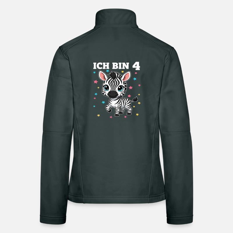 Ich bin 4 - Süßes Zebra zum 4. Geburtstag Frauen Softshelljacke