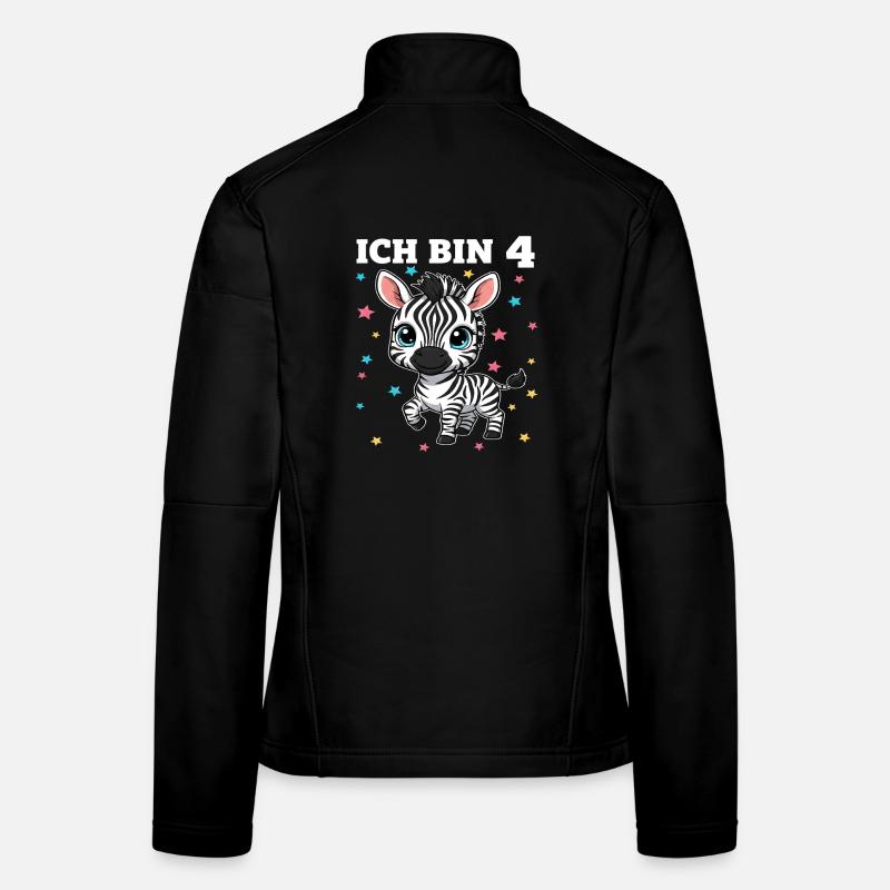 Ich bin 4 - Süßes Zebra zum 4. Geburtstag Frauen Softshelljacke