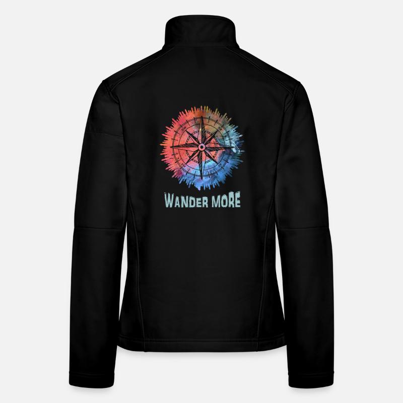 Wander More Compass Tie-Dye Women's Softshell Jacket