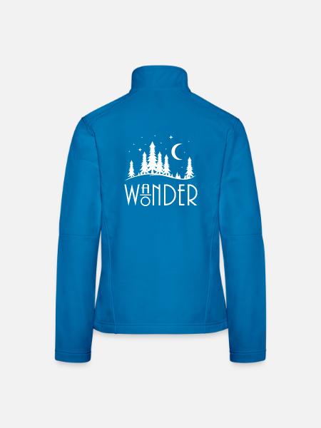 Wanderwald-Nacht-Silhouette - Frauen Softshelljacke - Schwarz - Hinten
