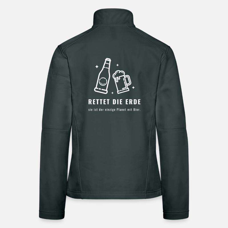 Rettet die Erde einziger Planet mit Bier - Lustige Frauen Softshelljacke