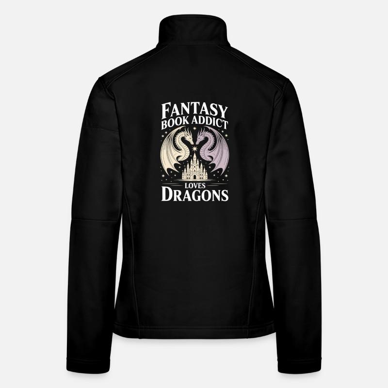 Fantasy Book Addict Loves Dragons Frauen Softshelljacke