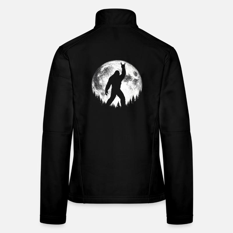 Bigfoot Rock Auf Schild Sasquatch Yeti Moon Frauen Softshelljacke