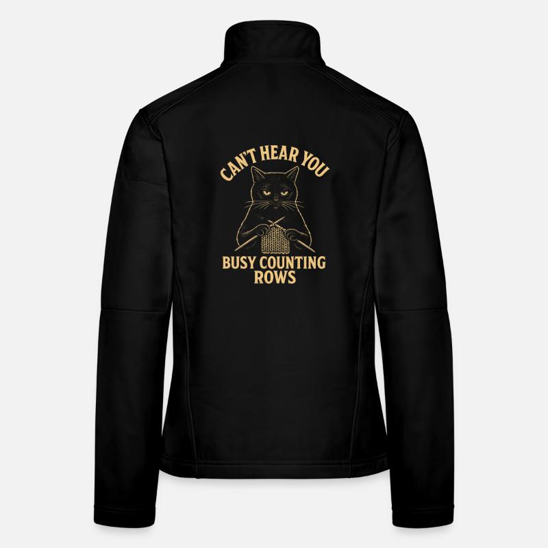 Compter les lignes | Humour de tricot de chat Veste en tissu softshell Femme