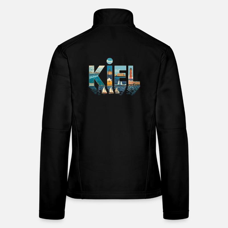  Kiel Hafen Leuchtturm Segelboote Skyline Maritim Frauen Softshelljacke