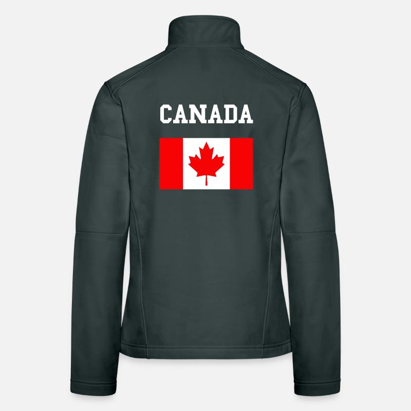 Feuille d’érable Drapeau du Canada Veste en tissu softshell Femme