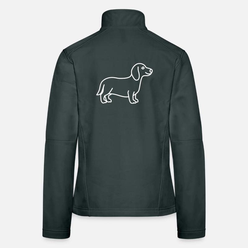 Dachshund white Women's Softshell Jacket