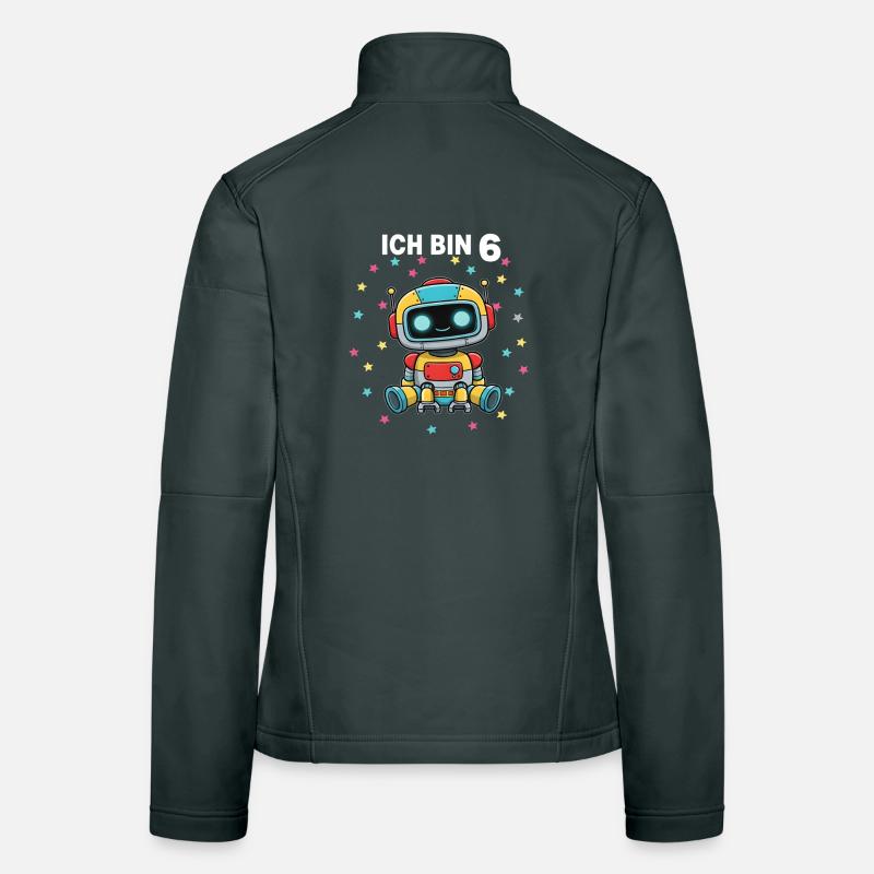 Ich bin 6 - Süßes Roboter zum 6. Geburtstag Frauen Softshelljacke
