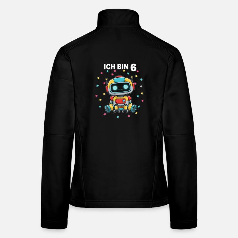 Ich bin 6 - Süßes Roboter zum 6. Geburtstag Frauen Softshelljacke