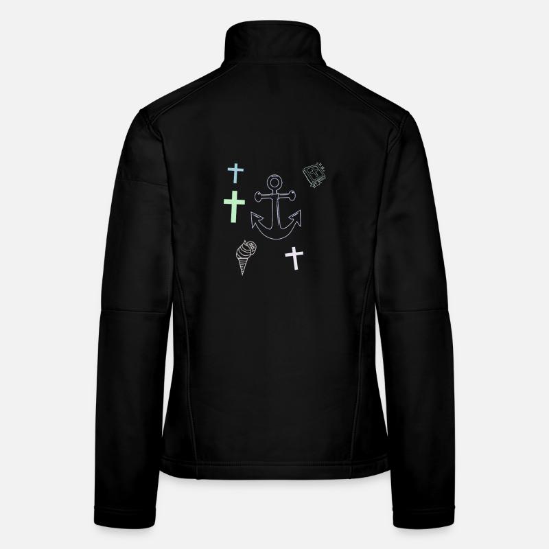  Anker Kreuz Eis maritim Veste en tissu softshell Femme