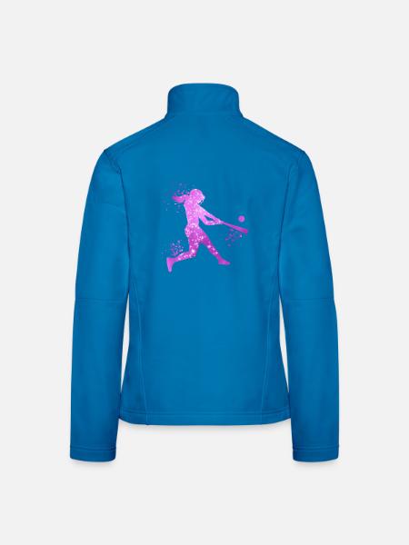 Baseball Mädchen Frauen Softball Spieler - Frauen Softshelljacke - Schwarz - Hinten