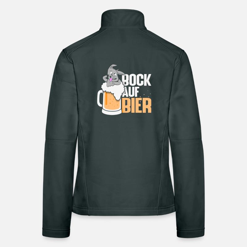 Bock auf Bier Biertrinker Ziege Frauen Softshelljacke