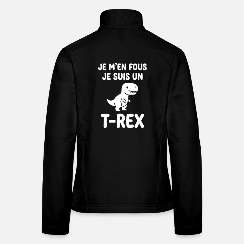 T-Rex insolent sur tee-shirt noir Veste en tissu softshell Femme