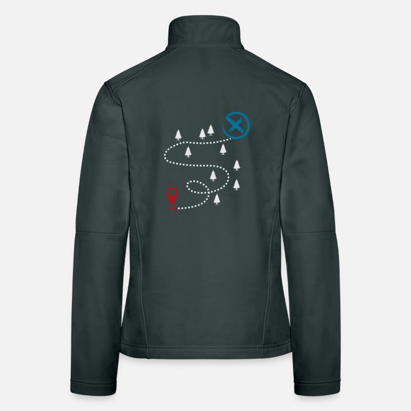 Carte d’aventure graphique de géocaching Veste en tissu softshell Femme