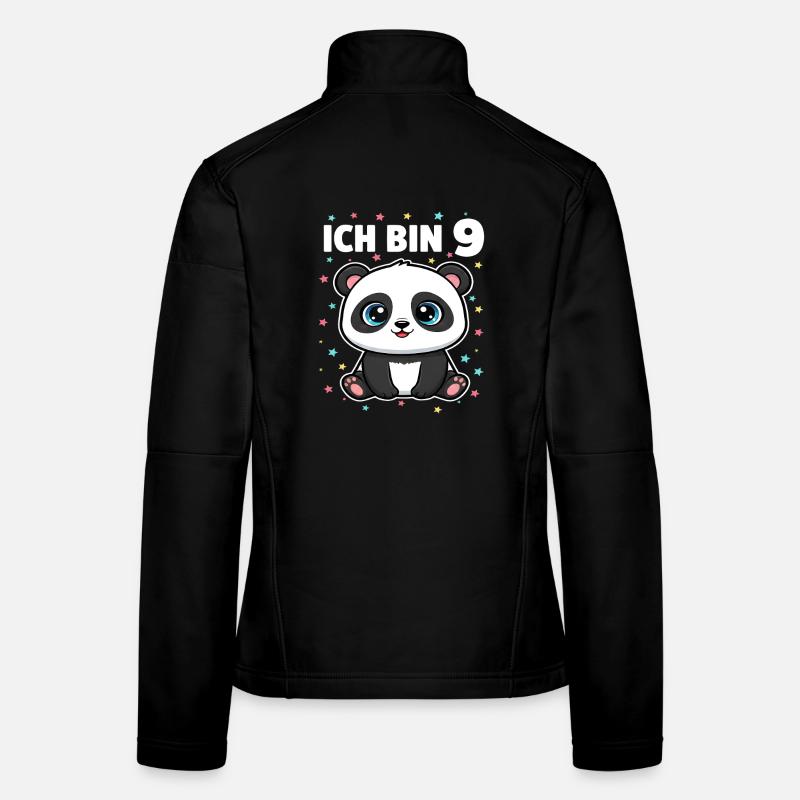 Ich bin 9 - Süßes Panda zum 9. Geburtstag Frauen Softshelljacke
