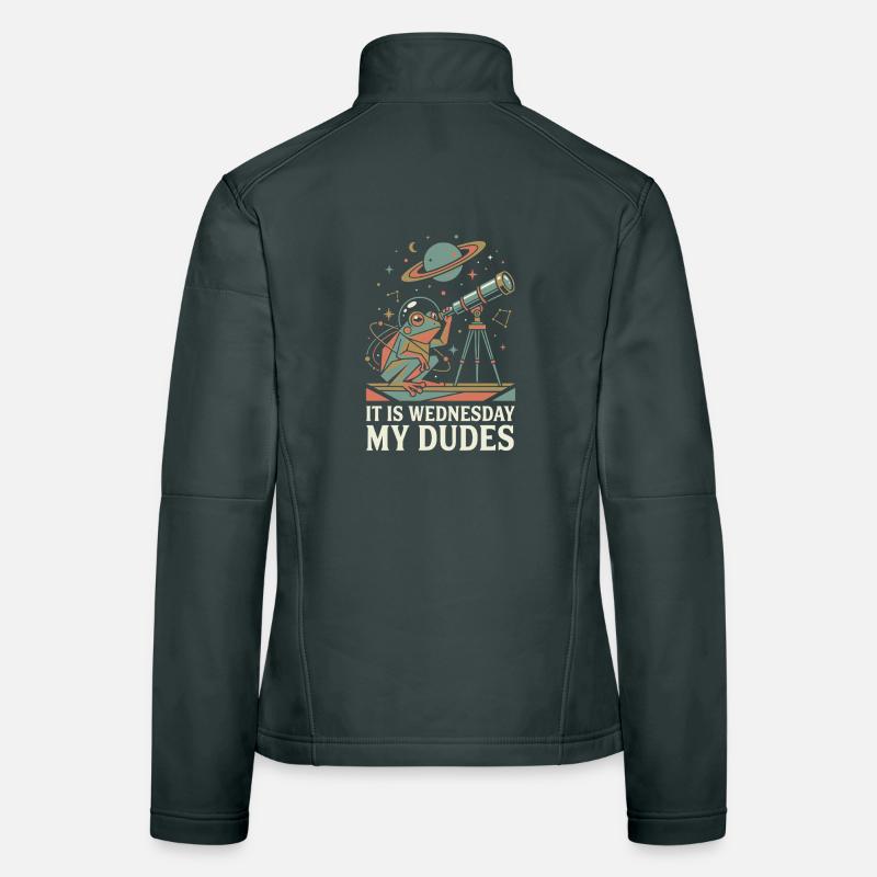 C’est mercredi, mon mème de l’astronaute grenouille spatiale Veste en tissu softshell Femme