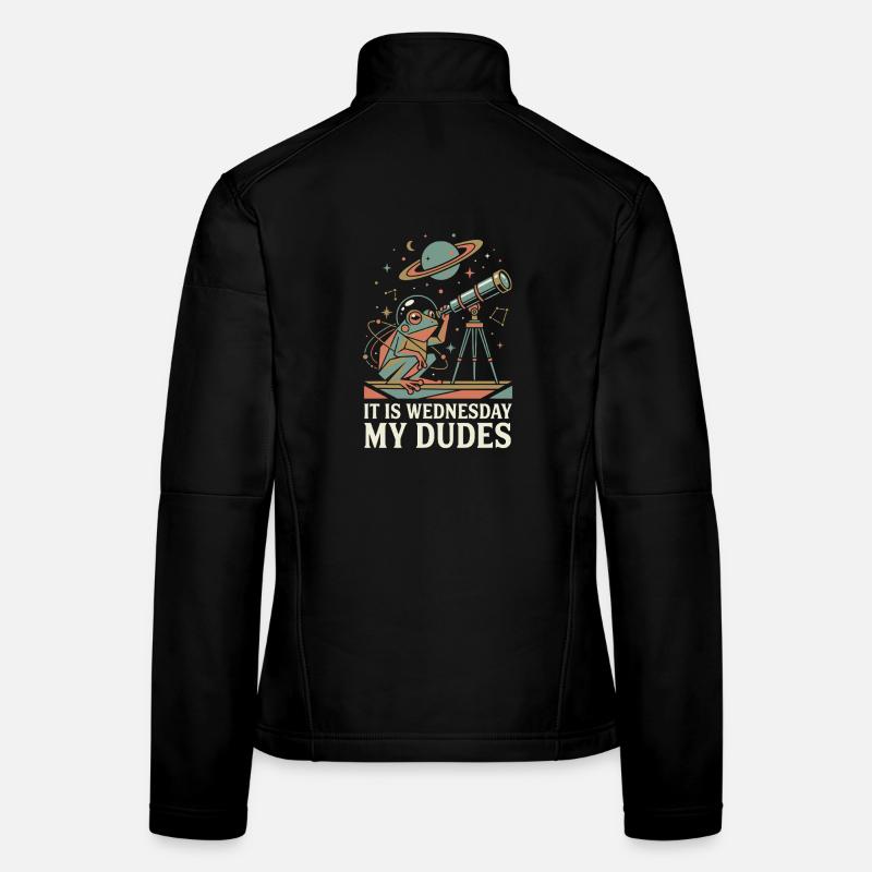 C’est mercredi, mon mème de l’astronaute grenouille spatiale Veste en tissu softshell Femme