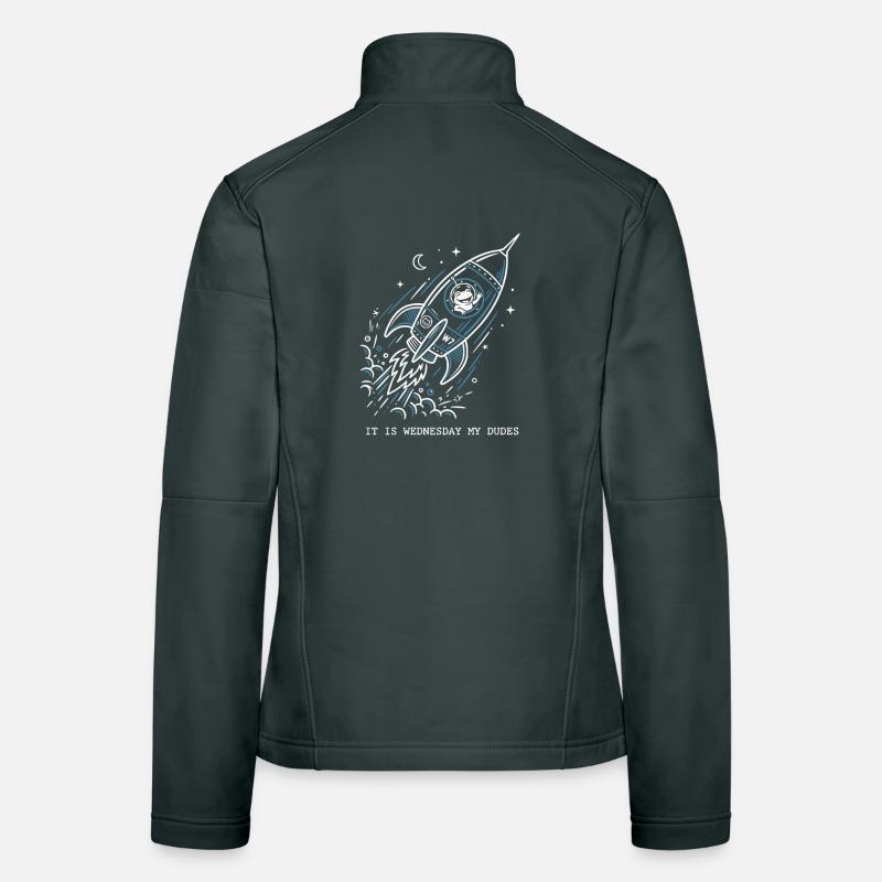 C’est mercredi, mon mème de l’astronaute grenouille spatiale Veste en tissu softshell Femme