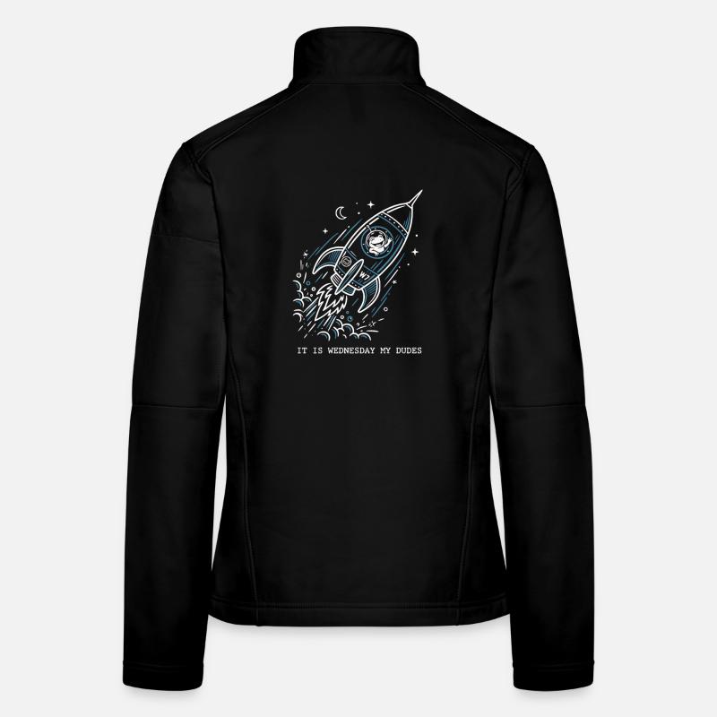C’est mercredi, mon mème de l’astronaute grenouille spatiale Veste en tissu softshell Femme