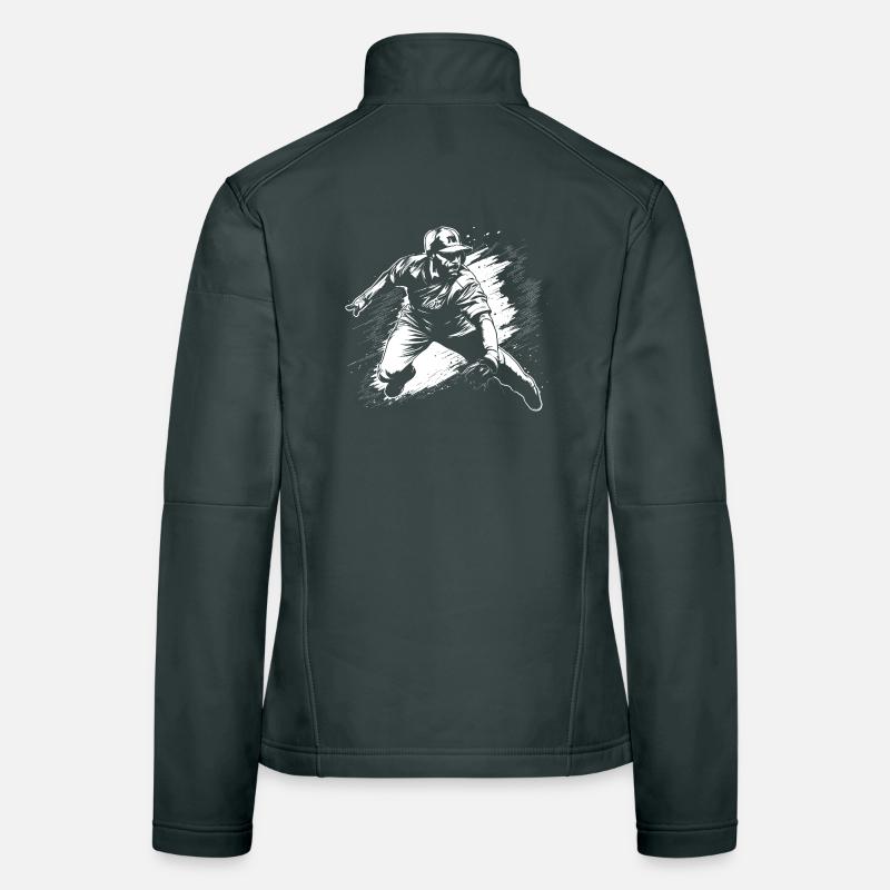 Baseball Player Drawing Women's Softshell Jacket