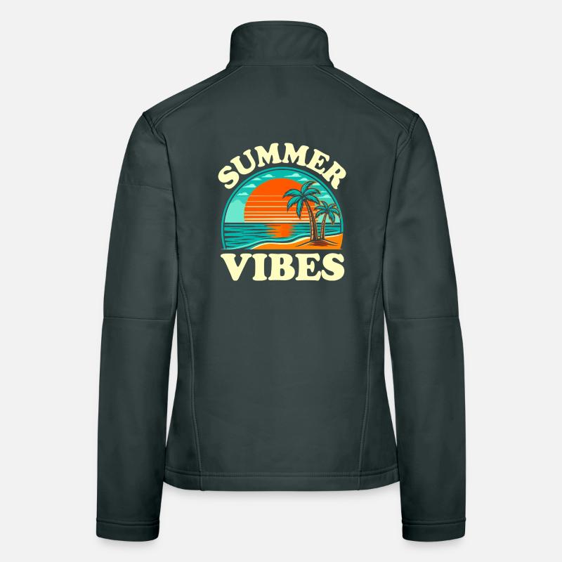 Palm Tree Summer and Sunset Vibes Women's Softshell Jacket