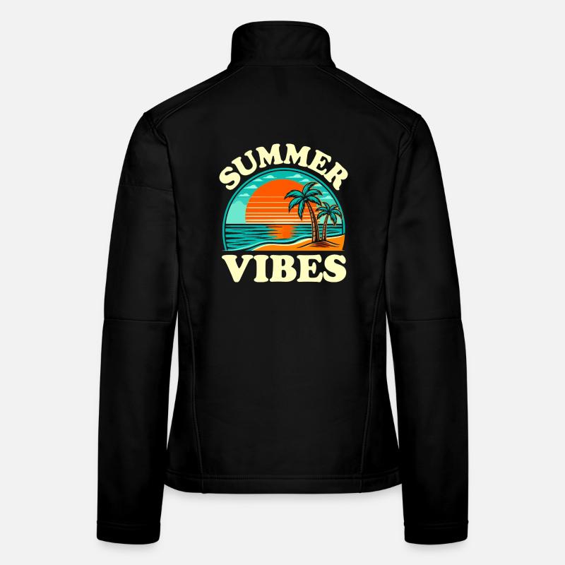 Palmen-Sommer- und Sonnenuntergangsstimmung Frauen Softshelljacke
