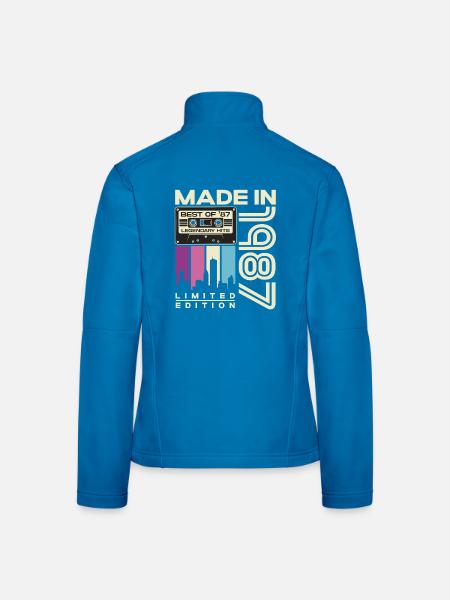 Vintage 1987 Retro Vintage Birthday Gift - Women's Softshell Jacket - black - Back