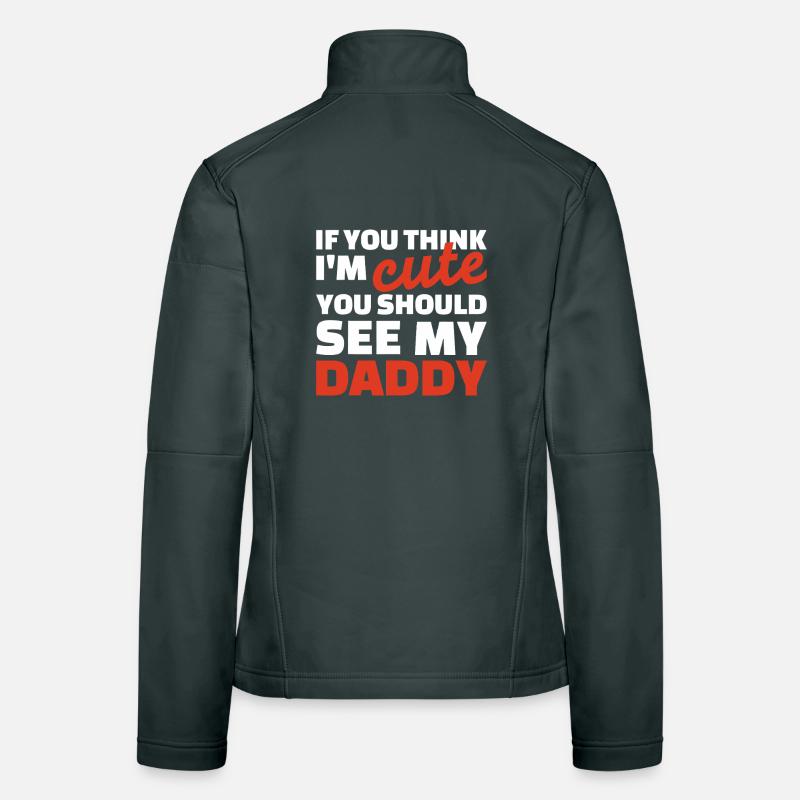 Papa Cute Bold Typography Tee Veste en tissu softshell Femme