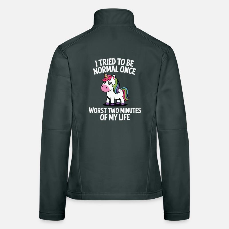 Unerwartet normal: Einhorn-Scherz Geschenk Frauen Softshelljacke