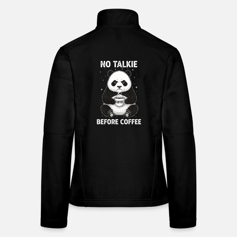 No conversation in front of coffee lover panda Women's Softshell Jacket