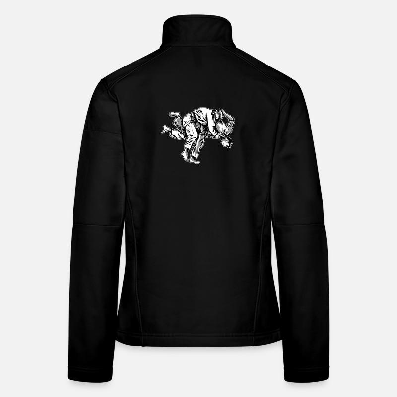 Judo-Wurf Uchi-mata Illustration - Frauen Softshelljacke - Schwarz