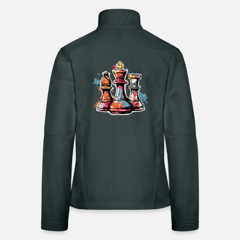 Cadeau de figurines graffiti d’échecs pour hommes Veste en tissu softshell Femme